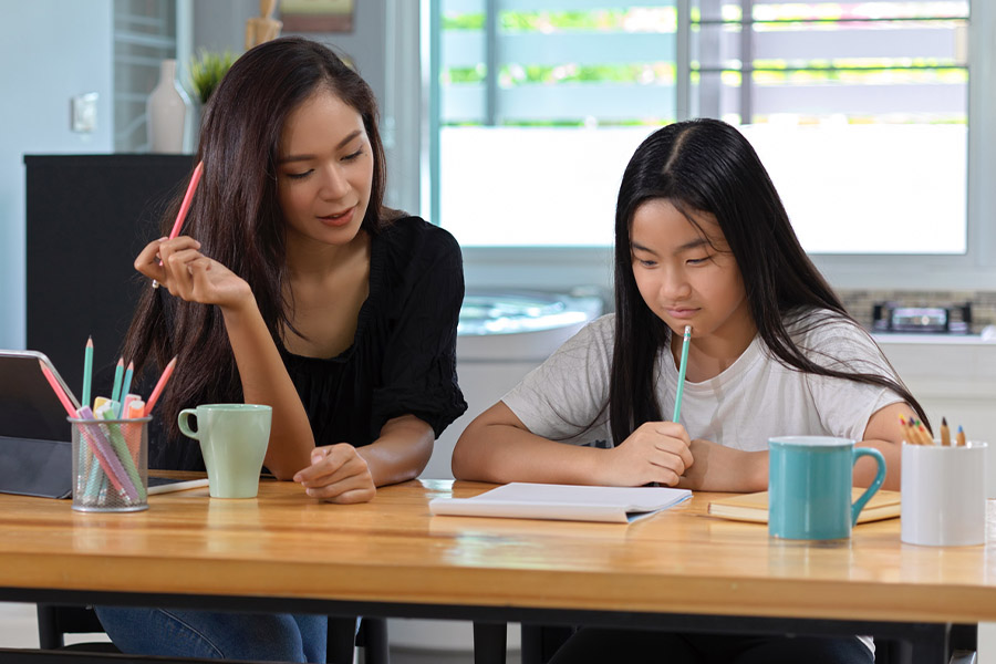 student and tutor together at a desk in San Jose